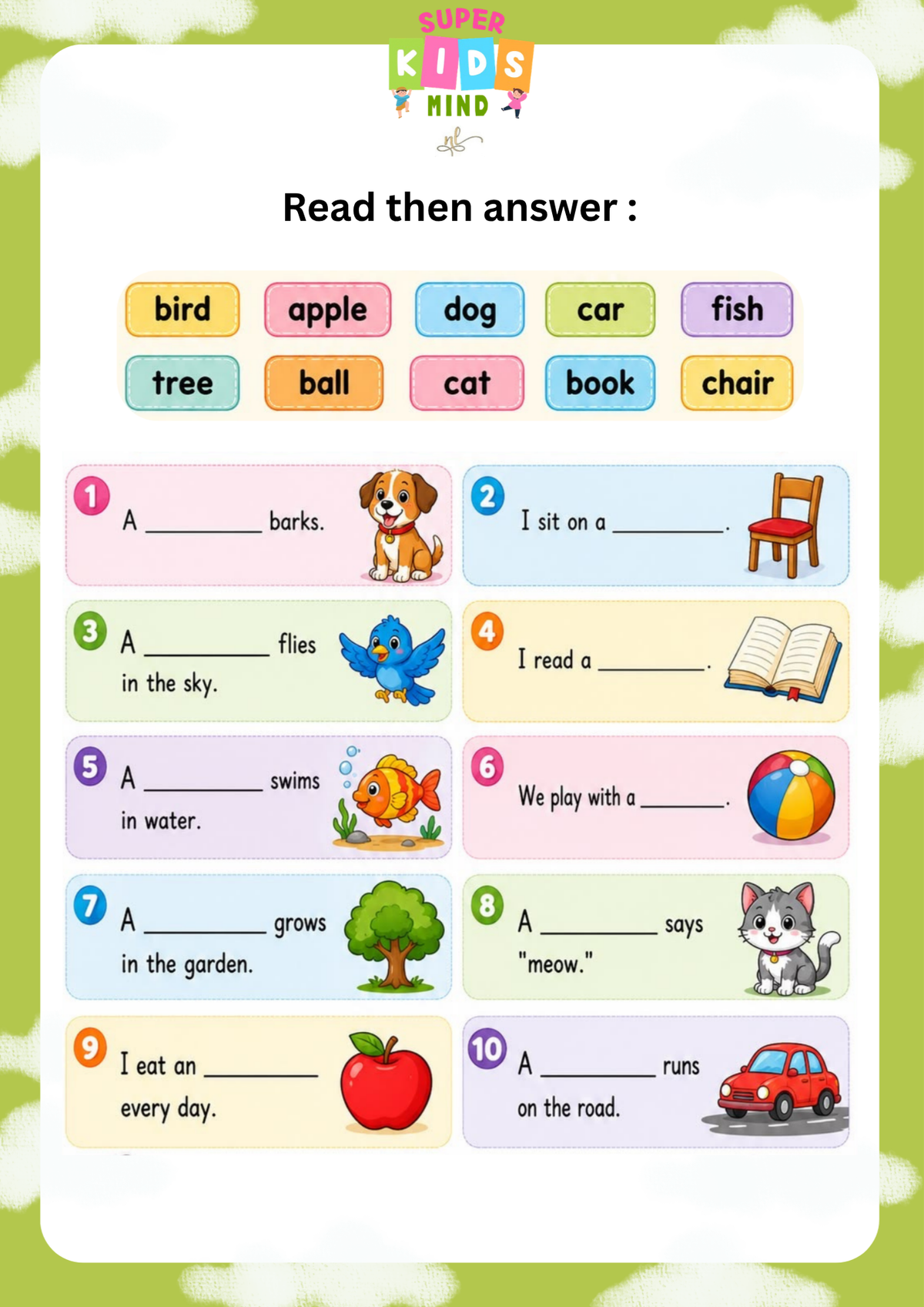 Reading Fluency (Comprehension strips)